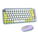 Logitech POP Wireless Mouse and Keyboard Combo - Customisable Emojis, SilentTouch, Precision/Speed Scroll, Compact Design, Bluetooth, USB, Multi-Device, OS Compatible, UK QWERTY - Daydream