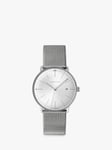 Junghans 41/4463.46 Unisex Max Bill Date Mesh Strap Watch, Silver/White