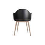 Harbour Dining Chair Wood Base Plastic, Natural Oak/black