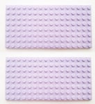 2 x LEGO 8x16 LAVENDER Plate Baseplate Base - 8x16 STUDS (PINS)  - Brand New
