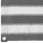 tectake Insynsskydd Balkong, med metallförstärkta öglor, version 2 - vit/grå randig, 75 cm
