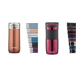 Contigo Luxe Autoseal Travel Mug, Stainless Steel Thermal Mug, Vacuum Flask, 360 ml & Byron Snapseal Travel Mug, Stainless Steel Thermal Mug, Vacuum Flask, Leakproof Tumbler, 470 ml