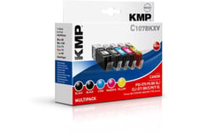 KMP MULTIPACK C107BKXV - 5 paket - Högtydende - sort, gul, cyan, magenta - blækpatron (alternativ till: Canon CLI-571BKXL, Canon CLI-571YXL, Canon PGI-570PGBKXL, Canon CLI-571MXL, Canon CLI-503C2, Canon CLI-503C2, Canon Canon 0331C001, Canon 0333C001, Can