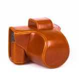 Case Bag Leather for Olympus EM10 Mark II 2 Light Brown