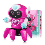 Marsjoy Rose powder Musical Baby Toys Dancing Walking Robot for Boys & Girls Kids or Toddlers Aged3+ with Music and LED Colorful Flashing Lights Dancing Singing Baby Shower