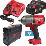 MILWAUKEE Fuel One Key M18 Impact Wrench ONEFHIWF12-502X - 2 Batteries 18V 5.0Ah - 1 Charger M12-18FC 4933459727
