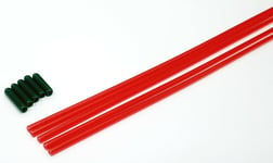 RC Receiver Wire Aerial Tube Protector Plastic Antenna Pipe Dark Green Cap Red
