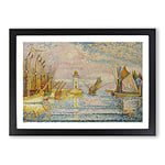 Big Box Art The Lighthouse Groix by Paul Signac Framed Wall Art Picture Print Ready to Hang, Black A2 (62 x 45 cm)