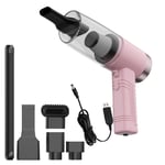 3 in 1 Car & Home 4500Pa High-Power Portable Mini Vacuum Cleaner, Cordless Handheld Vacuum Cleaner, Rechargeable Hand Vacuum Cleaner for Pet Hair, Home, Office, and Car Cleaning (C)