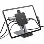 LENTION USB C Standing Dock with 4K HDMI, SD/Micro SD Card Reader, 3.5mm Aux, USB 3.0 and 100W Charging Adapter for 2018-2020 iPad Pro, iPad Air 4, New Surface Go/Pro 7/X, More (D42, Black)