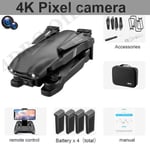 4K-double caméra-4B - Mini Drone V13 Avec Caméra 4k Hd, Wifi Professionnel, Fpv, 1080p, Grand Angle, Pliable,
