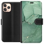 Apple iPhone 11 Pro Svart Plånboksfodral Grön Marmor