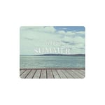 Hello Summer in Vintage Ocean Sea Seascape Rectangle Non Slip Rubber Mouse Pad Gaming Mousepad Mat for Office Home Woman Man Employee Boss Work