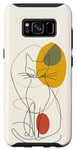 Coque pour Galaxy S8 Minimalistic Cat Drawing Lines Phone Cover