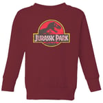 Jurassic Park Logo Vintage Kids' Sweatshirt - Burgundy - 3-4 Years - Burgundy