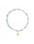 Bud to Rose Armband Bev Aqua/gold pärlor -