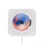 Bärbar CD-spelare Bluetooth-högtalare Stereo CD-spelare LED-skärm Väggmonterbar CD-musikspelare med IR-fjärrkontroll FM-radio (Vit)--(WR)