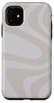 Coque pour iPhone 11 Beige clair Nude Swirl Abstract Liquid Drip Pattern Waves