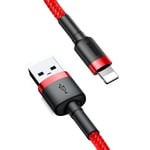 Baseus Cafule USB-A till Lightning Kabel Q.C 3.0, 2A, 3m - Röd
