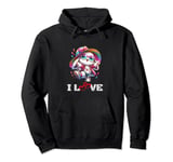 I love, Celebrating love and acceptance. Pride Month Pullover Hoodie