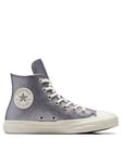 Converse Chuck Taylor All Star Sparkle Party Hi-Top Trainers - Silver, Silver, Size 3, Women