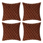 Cushion Covers 18x18,4 Pack Brown Decorative Cushions for Sofa and Home Bed Decor,Short Plush Duck Egg Cushion Covers(Without Core)