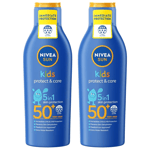 2x Nivea Sun Kids - Protect & Care SPF 50+ Sun Cream | 5in1 Protection - 200ml
