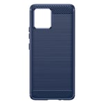 Case for Motorola Moto G72 Reinforced Soft Silicone Brushed Carbon Navy