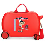 Joumma Disney Pinocchio Children's Suitcase Red 45 x 31 x 20 cm Hard Shell ABS 24.6L 1.8 kg 4 Wheels Hand Luggage, red, Children's Suitcase