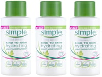 Simple Kind To Skin Hydrating Light Moisturiser Works for 12 Hours 50ml X3