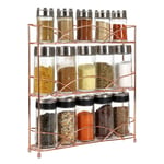 Rose Gold Iron Wire Spice Rack 3 Tiers - Kitchen Shelf Organiser 40 x 60 cm