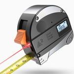 RUIXFLR Accurate Measuring Tape Tapeline Digital Laser Precise Tape String Mode Multifuction Laser Tape Line Measuring Tape Measure Tools Practical, black