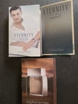 Calvin Klein Euphoria Men, Eternity Night & Aqua Eau de Toilette 1.2ml x 3 BN!