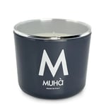 MUHA' | Bougie parfumée en verre gris, parfum fleurs de coton, parfum pour ambiances, taille de 500 g
