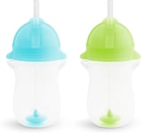 Munchkin Click Lock Tip & Sip Straw Cup Set, Baby Toddler Sippy Cups with Straw
