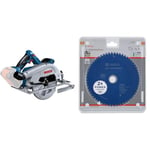 Bosch Professional BITURBO GKS 18V-68 C Cordless Hand-held Circular Saw (incl. 1x Saw Blade, Parallel Guide, in Carton) + Circular Saw Blade Expert (for Laminated Panel, 190 x 30 x 2.1 mm, 60 Teeth)