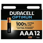 Pile alcaline AAA (LR03) Duracell Optimum, lot de 12