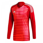 Adidas Men AdiPro 18 Goalkeeper Long Sleeve Tee - Power Red/Semi Solar Red/Energy Aqua, Small