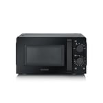 SEVERIN Four à micro-ondes 19 L, Four micro-onde 700 W pour décongeler, chauffer et réchauffer, Micro-onde avec 6 niveaux de puissance, Minuteur 30 min, Plateau tournant (Ø 24,5 cm), Noir, MW 9180