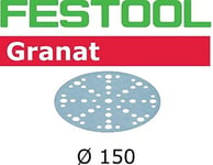 Festool P120 Grit Granat Abrasive Sheet 10-Piece, 150 mm Diameter, Steel Grey