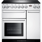 Rangemaster Nexus NEX90EIWH/C 90cm Electric Range Cooker with Induction Hob - White / Chrome - A/A Rated