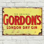 LBS4ALL Gordon's dry gin Signs Metal Plaque Aluminium Vintage Pub Tiki Bar Home Cafe Wall Beer Retro Club