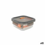 Hermetisk matlåda MasterChef Grå Transparent Fyrkantig 530 ml (12 antal)