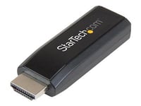 StarTech.com HDMI to VGA Adapter - Aux Audio Output - Compact - 1920x1200 - HDMI to VGA (HD2VGAMICRA) - Convertisseur vidéo - HDMI - VGA - noir