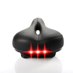 Bike Seat Bicycle Saddle with Taillight, Shock Absorber Ball Design, Comfortable, Breathable, Fit Most Bikes Black