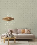 HOLDEN HONEYCOMB BEE GEOMETRIC DIAMOND WALLPAPER METALLIC GOLD SAGE GREEN 13080