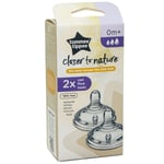 Tommee Tippee Closer To Nature | 2x Vari-flow Teats | Most Breast Like Teat |