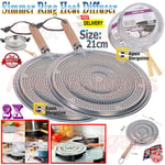 2pcs Simmer Ring Heat Diffuser Gas Electric Pan Mat Hob Tagine Cooker Stove 21cm