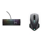 Alienware Clavier de Gaming mécanique RGB Extra Plat AW510K - US INT (QWERTY), Dark Side of The Moon & Souris de Gaming Filaire/sans Fil 610M - AW610M, Dark Side of The Moon