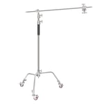 Neewer Pro 100% Metal C Stand Light Stand with Wheels, Max. Height 10.8ft/330cm Adjustable Reflector Stand with 4ft/120cm Boom Arm & 3 Pulleys for Photo Studio Video Reflector, Monolight, etc